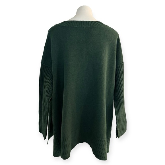 FREE PEOPLE Orion Tunic Oversized Sweater Black Forest Green NEW - Picture 6 of 11
